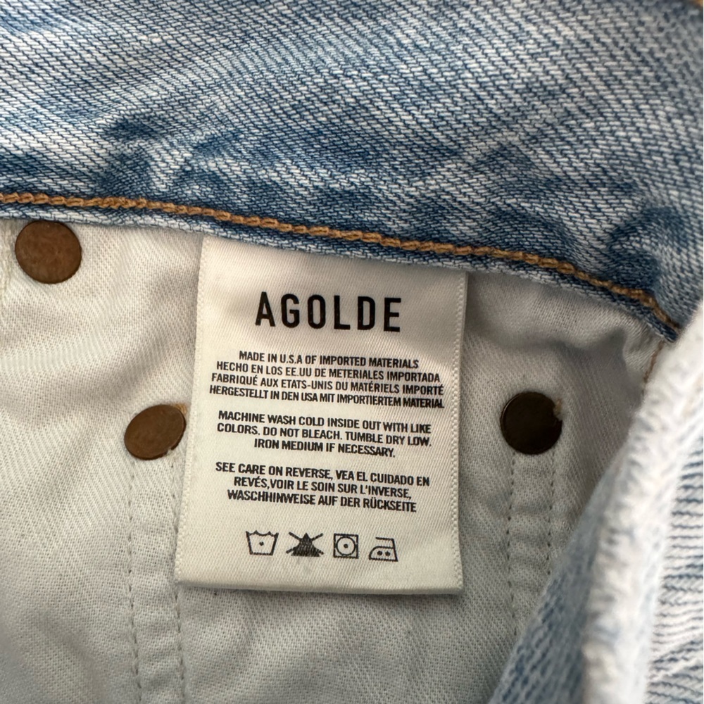 AGOLDE Riley High Rise Straight Crop Jeans Size 24 in Shatter - Picture 12 of 12